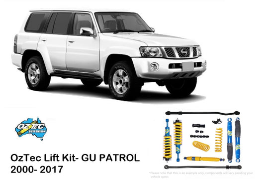 OZTEC Lift Kit for NISSAN GU Patrol LWB (WAGON)- 2000- 2017 with panhard rods, castor correction and steering damper