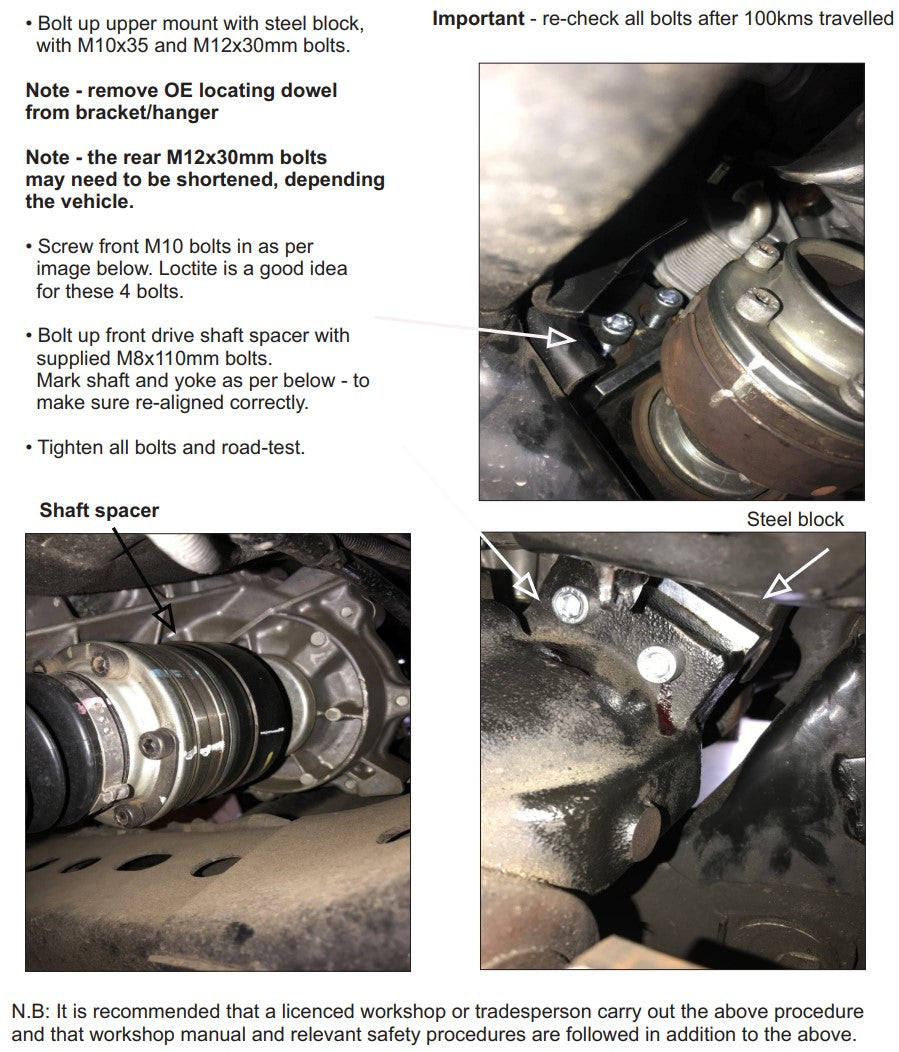 SuperPro front differential drop kit for Mazda BT-50 UP & UR & Ford Ranger PXI & PXII (2011-onwards)