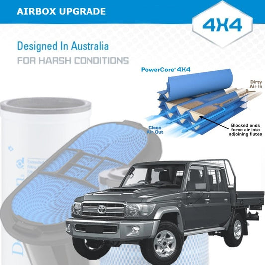 Airbox upgrade for 79Series LandCruiser V8 Donaldson PowerCore (2007–2023)