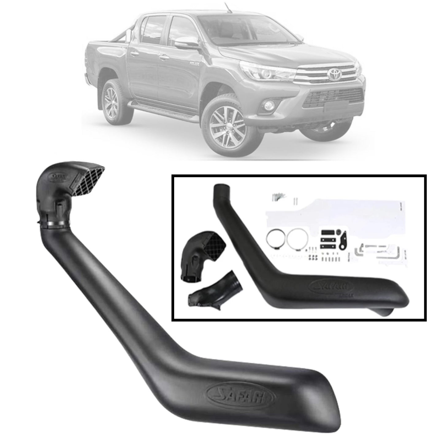 Safari V-SPEC Snorkel Toyota Hilux GGN25 4.0L Petrol (02/2005 - 09/2015) SS125HF