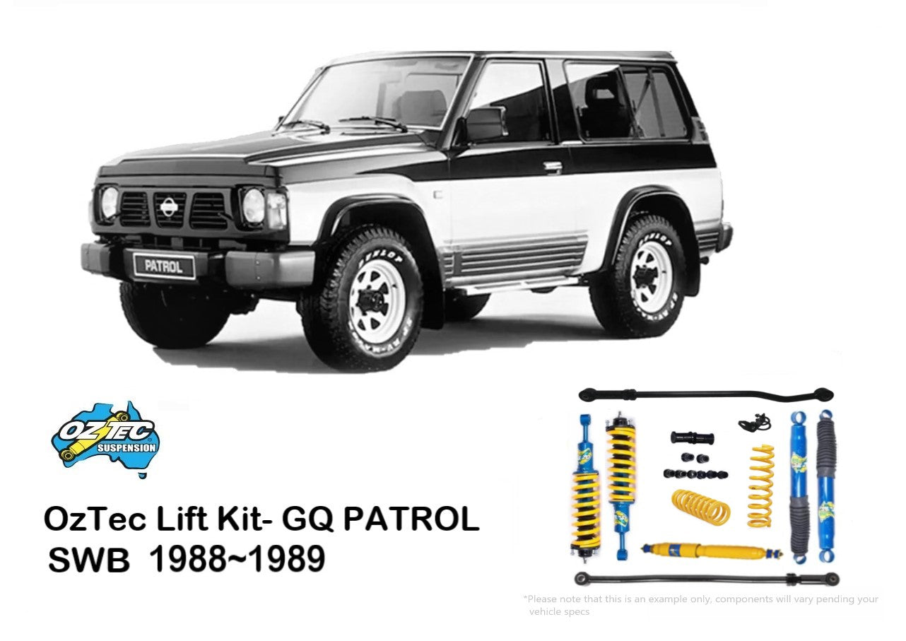 OZTEC Lift Kit for NISSAN Patrol GQ SWB 1988- 1989 with panhard rods, castor correction and steering damper