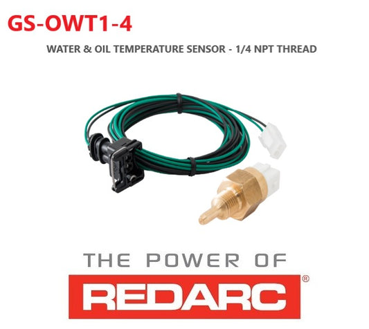 Redarc water & oil temperature sensor - 1/4 NPT thread GS-OWT1-4