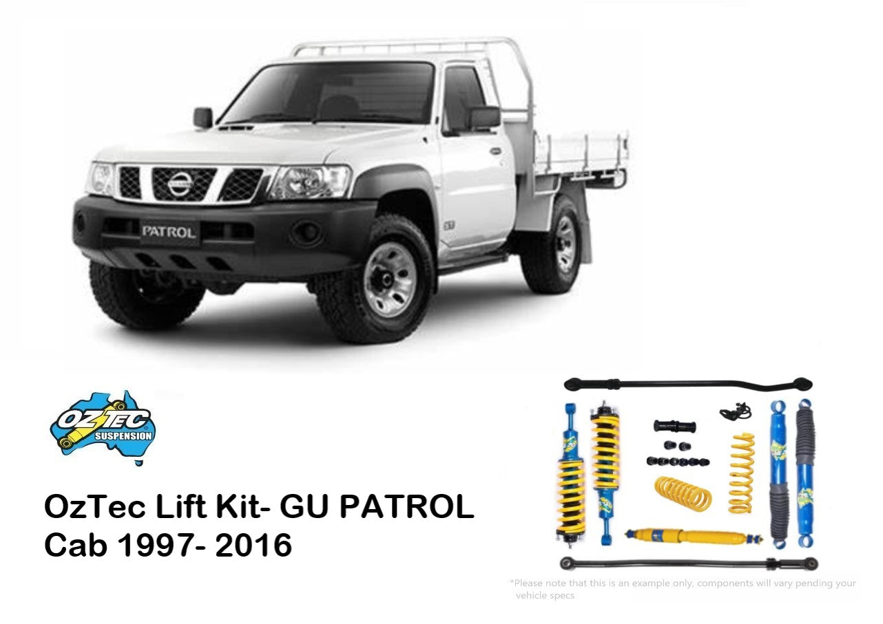 OZTEC Lift Kit for NISSAN GU Patrol CAB- 1997- 2016 with panhard rods, castor correction and steering damper