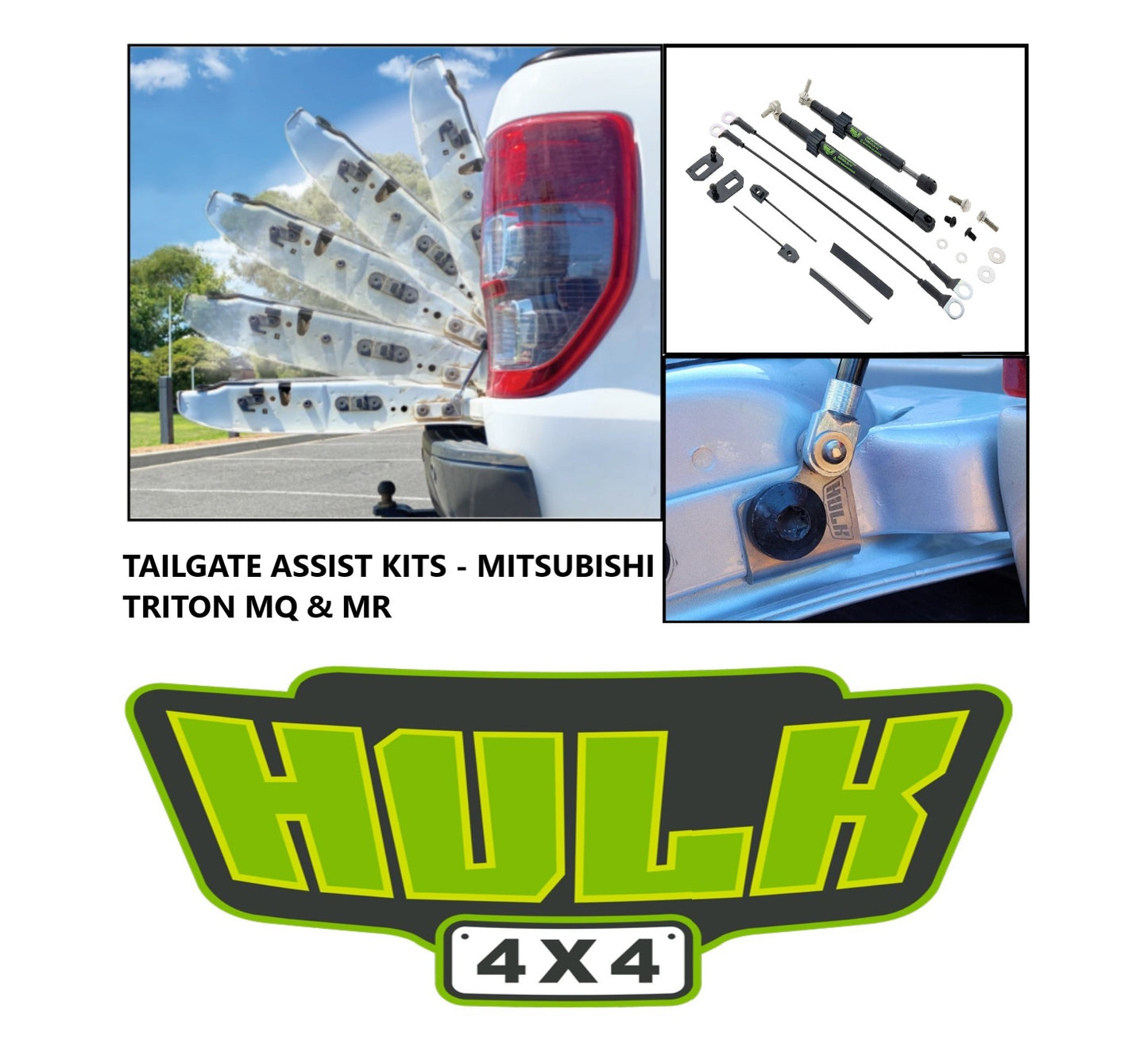 Hulk 4x4 Tailgate Gas Strut Assist Kit Mitsubishi Triton MQ MR (2015 onwards) HU5940