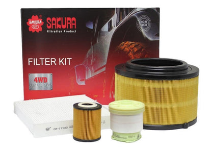 Sakura 4WD Filter Kit for Ford Ranger PX, Everest, Mazda BT-50 UP UR 2.2 32.L 2011 onwards K-17010