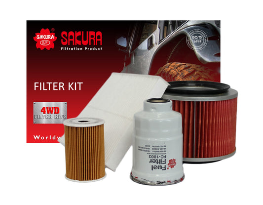 Sakura 4WD Filter Kit for Nissan Patrol Y61 GU ZD30 2000-2007 K-18280