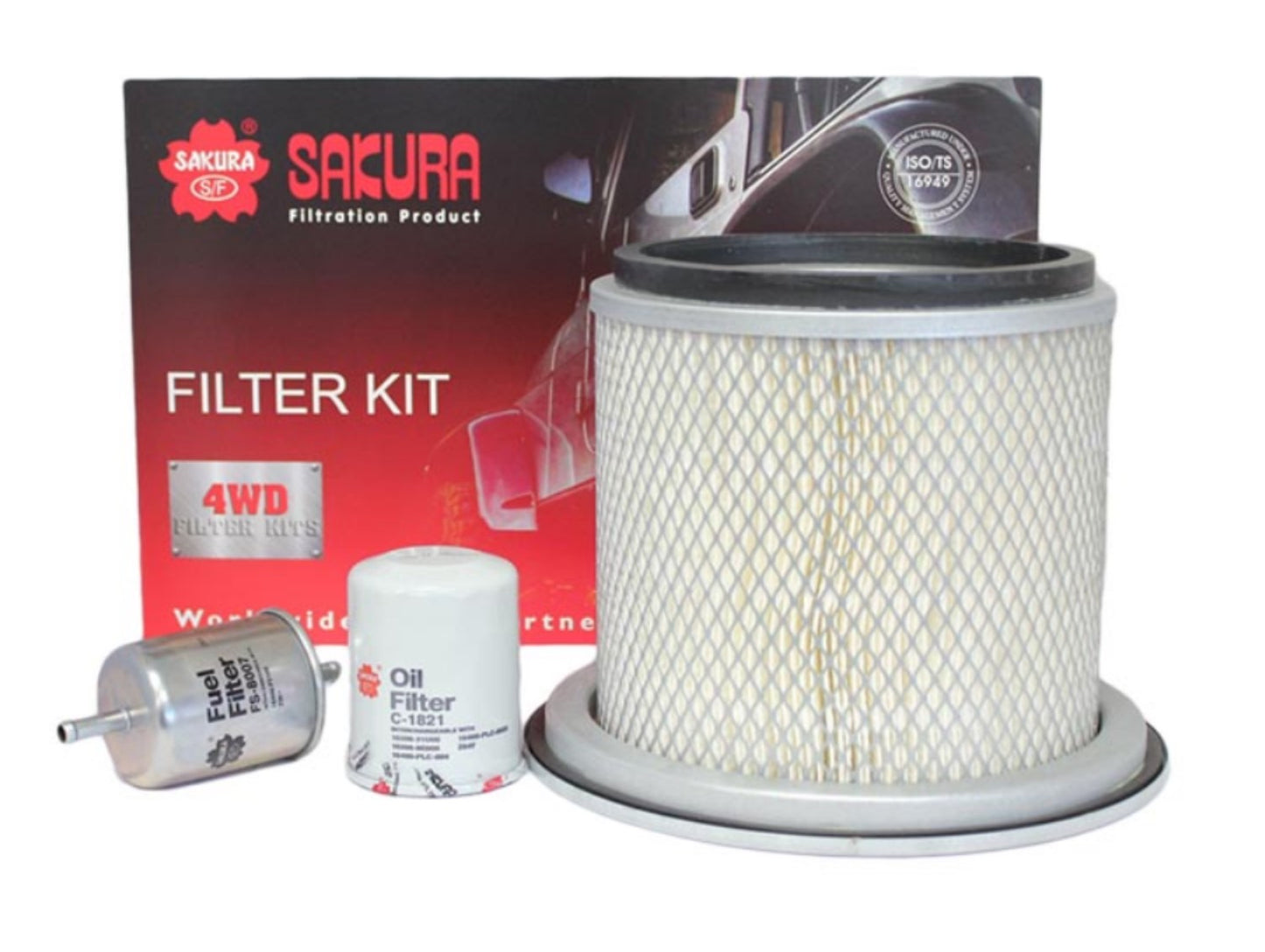 Sakura 4WD Filter Kit for Nissan Patrol GU 6cyl 4.5L TB45E 4.8L TB48DE Petrol 1997 - 2001 K-18210