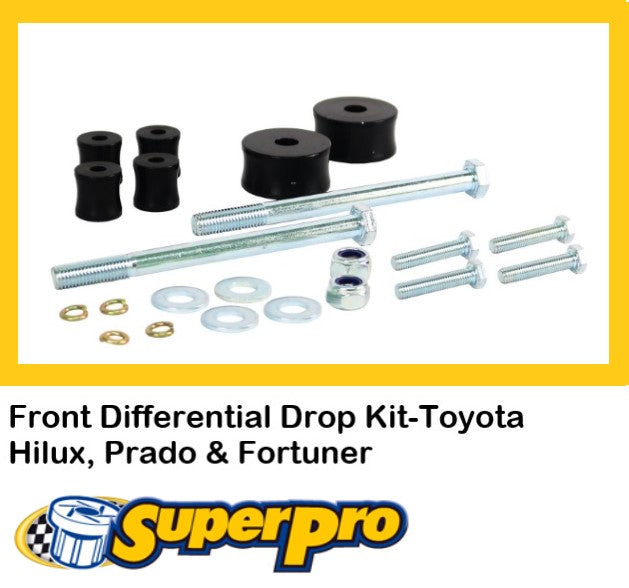 SuperPro front differential drop kit to suit Toyota Hilux, Prado & Fortuner
